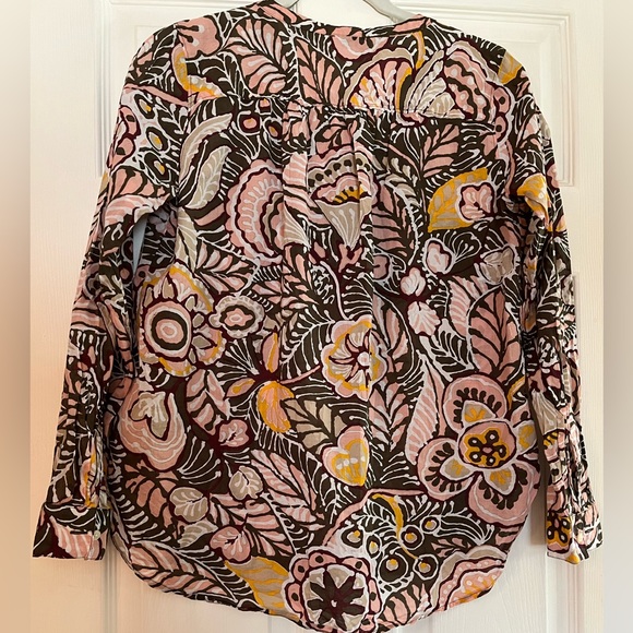 Loft/women’s LS blouse, size S, olive green, maroon, yellow, pink, cream - Picture 6 of 6